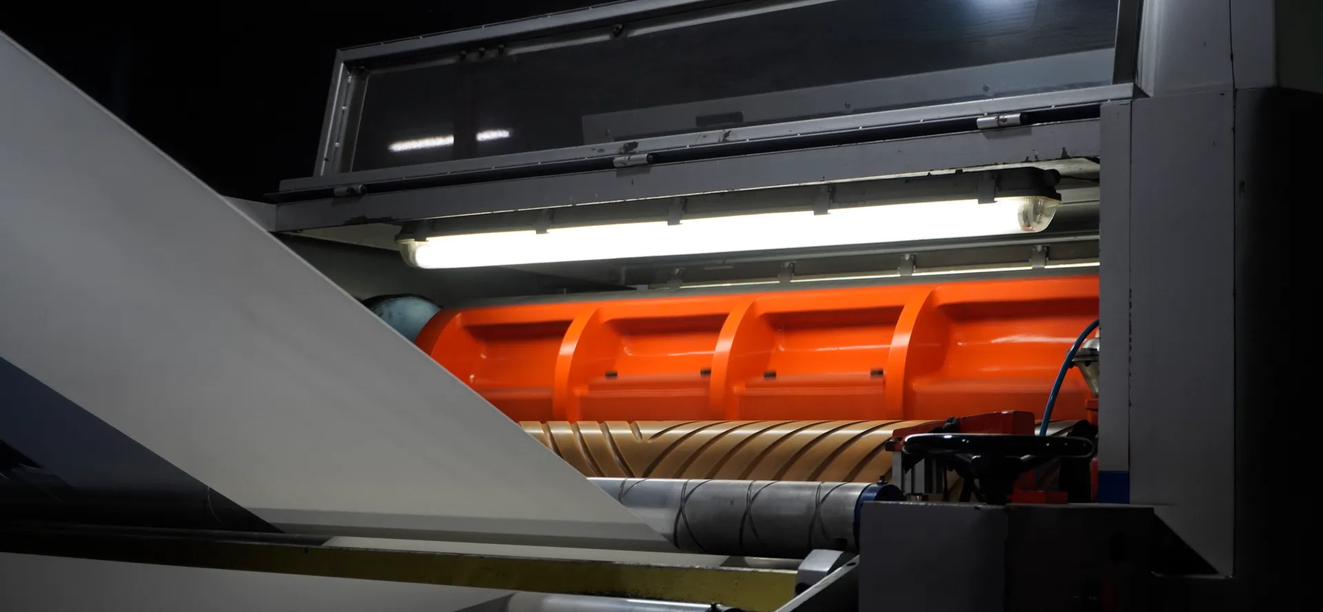 Fil-Anchor factory floor with industrial paper cutting equipment